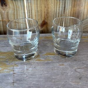 Set of 2 di Amore 6oz Lowball Tumbler Bar Glasses Clear with Etched Logo